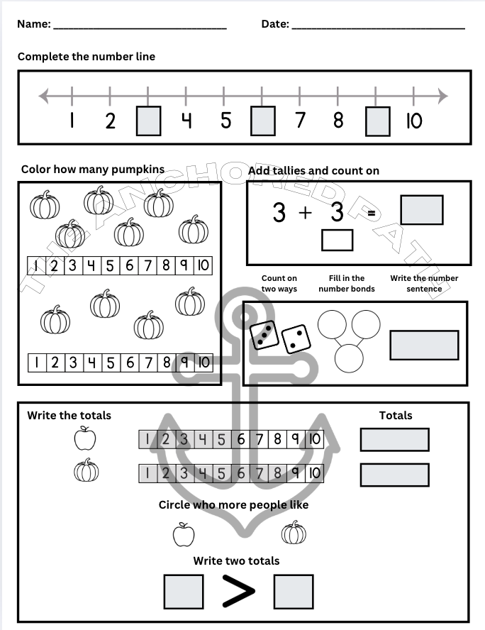 Eureka Math Module 1 Intervention Packet – First Grade Support