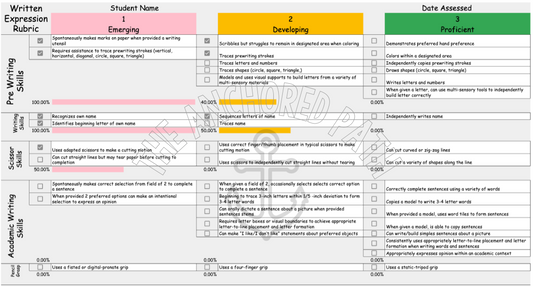 Special Education Skills Rubric Bundle – Daily Living, Behavior, Social &amp; Written Expression
