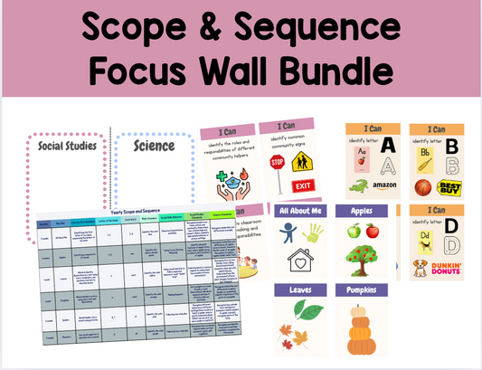 Special Education Scope and Sequence with Learning Target Cards – 7 Subjects Included!