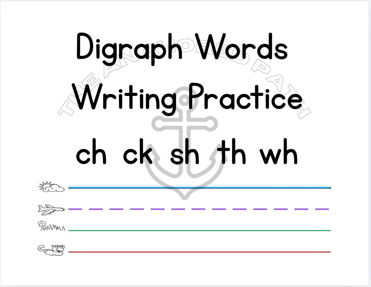 Digraph Writing Practice Packet – Special Education & Intervention Support