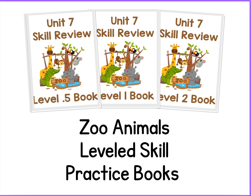 Zoo Animals Leveled Skill Practice Books