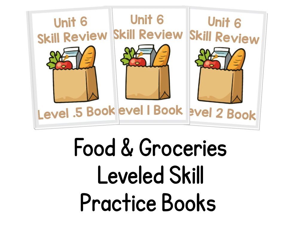 Food & Groceries Leveled Skill Practice Books