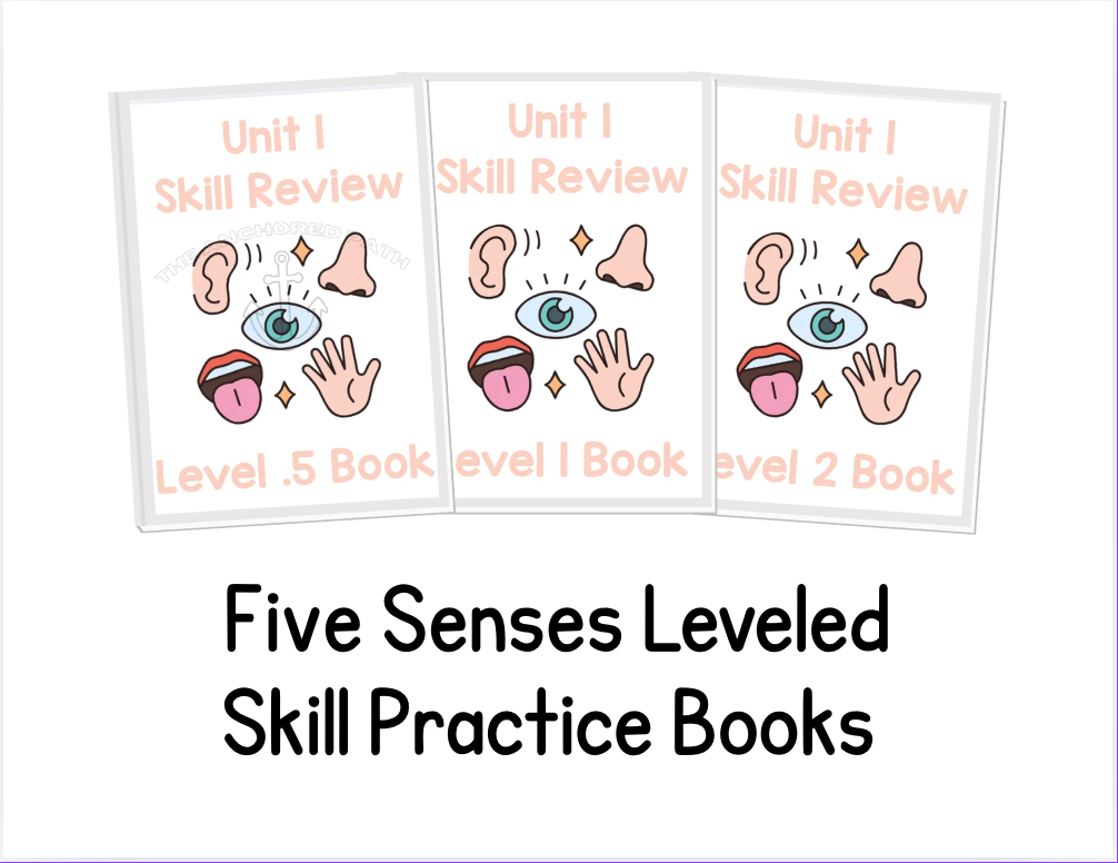 Five Senses Leveled Skill Practice Books