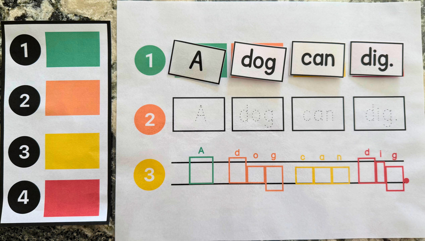 Sentence Building and Writing Worksheet Template